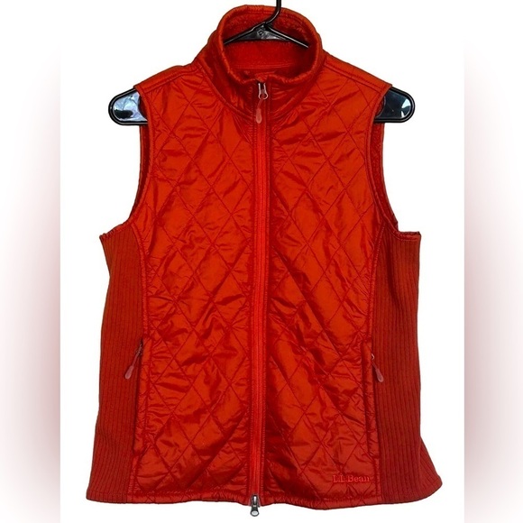 L.L. Bean Jackets & Blazers - LL Bean Quilted Sport Outdoors Vest Women's Small Orange Zip Lightweight…